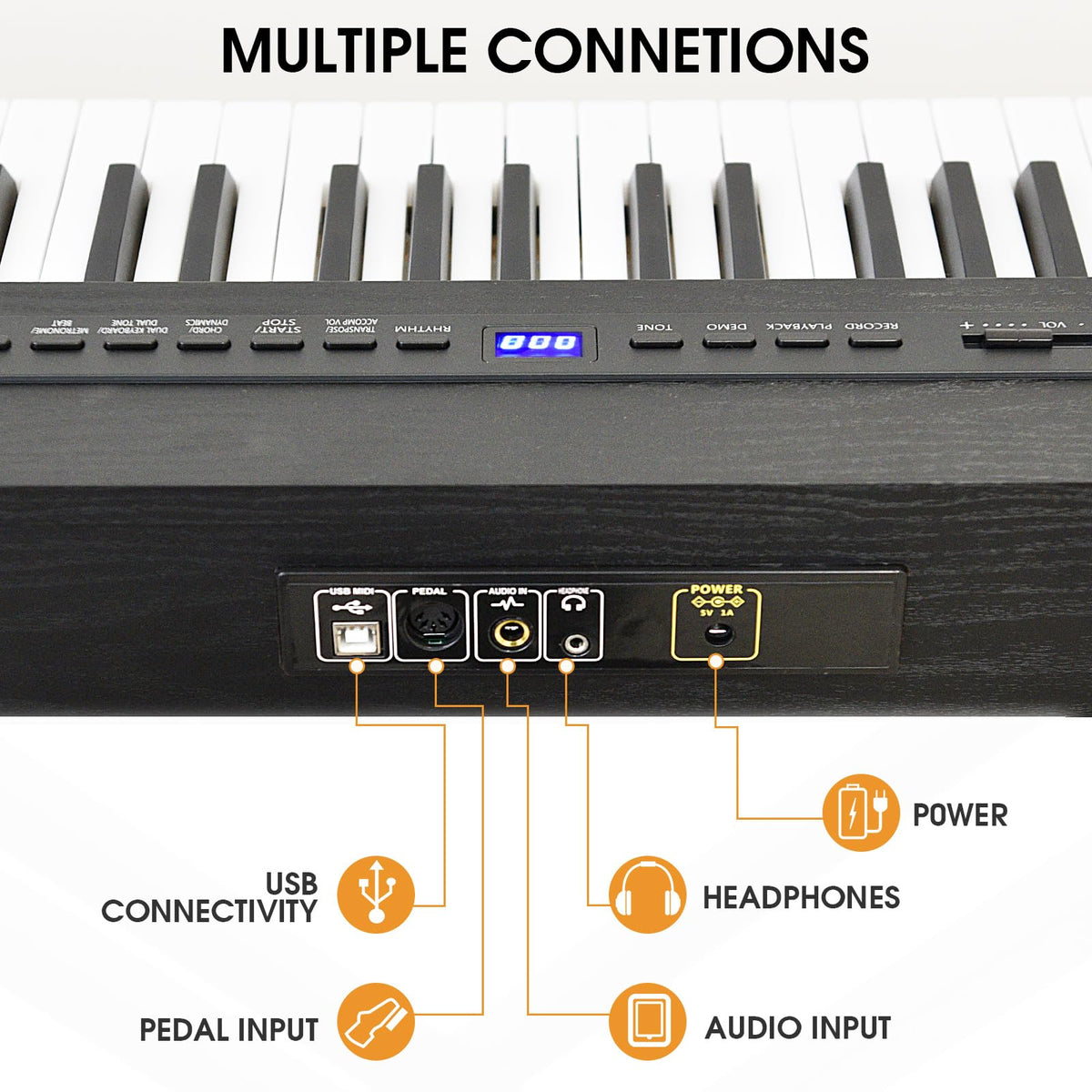 88 Key Semi Weighted Digital Piano with Stand Z65482