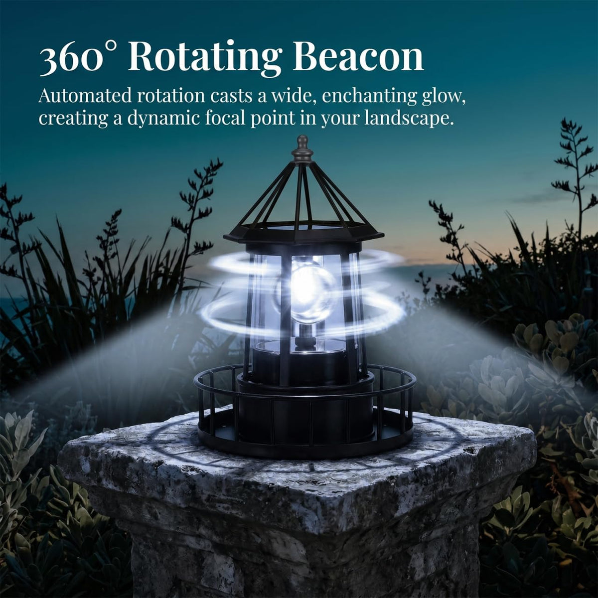 Solar Revolving Lighthouse Light B74141