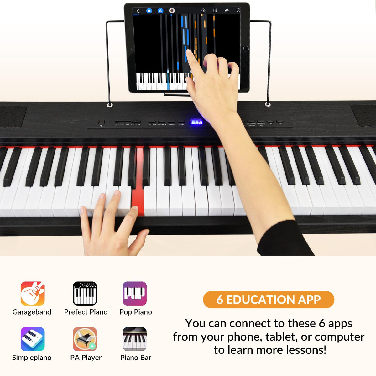 88 Key Semi Weighted Digital Piano with Stand Z65482