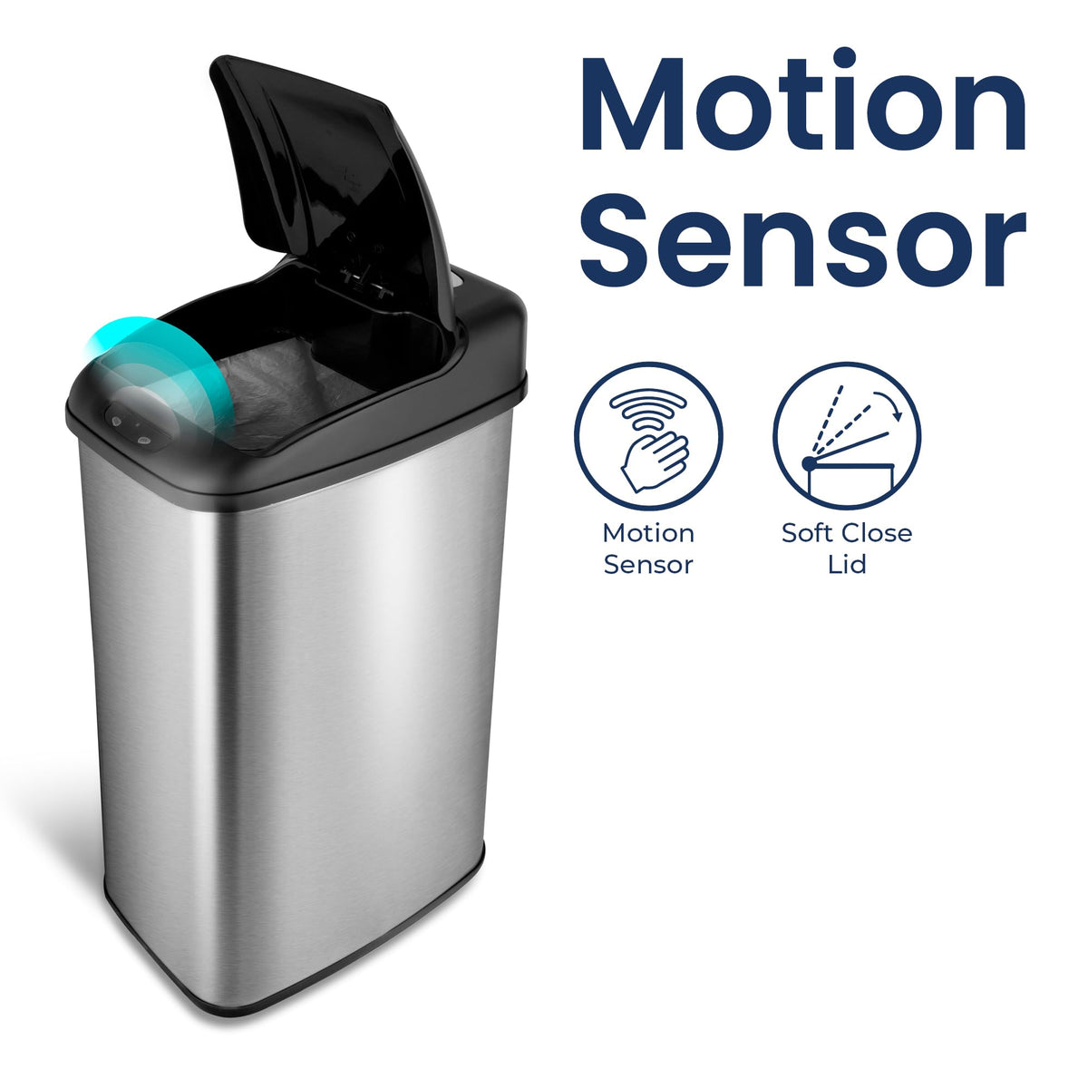 Automatic Motion Sensor Trash Can 13.2 Gal. Stainless Steel C825