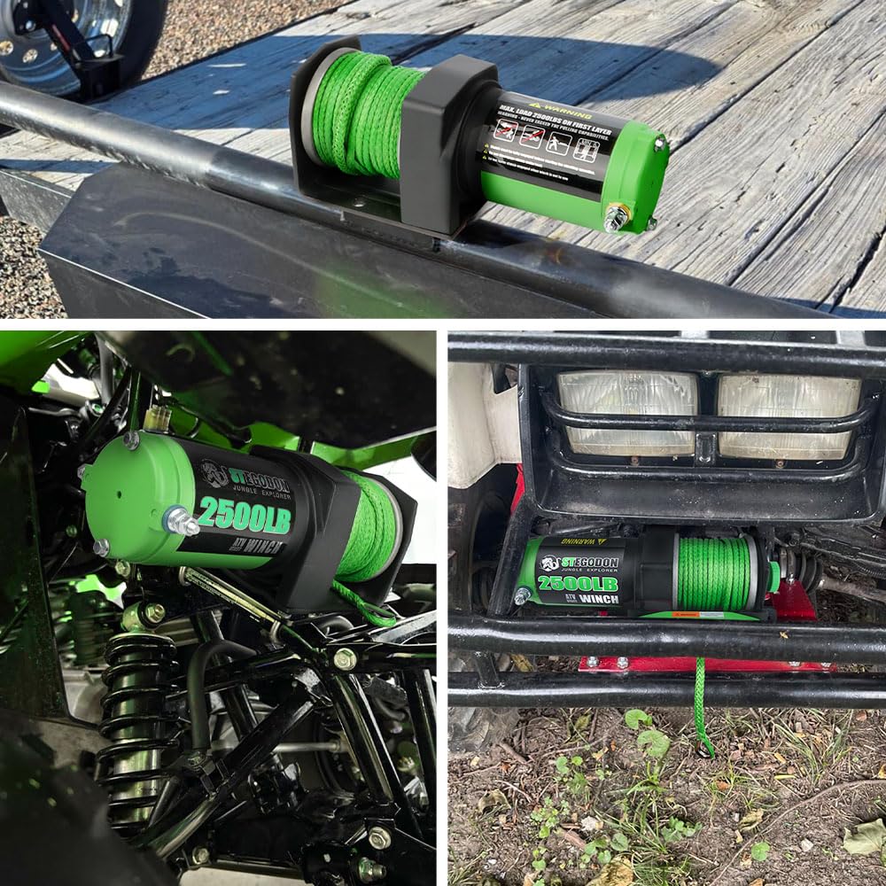 2500 lb. 12V Waterproof Synthetic Rope Electric Winch U2776