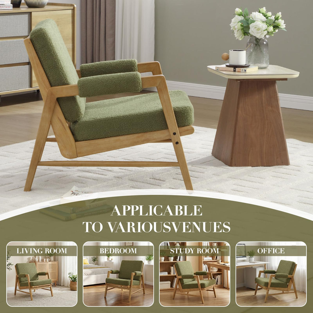 Boucle Upholstered Accent Chair Set of 2 T49139