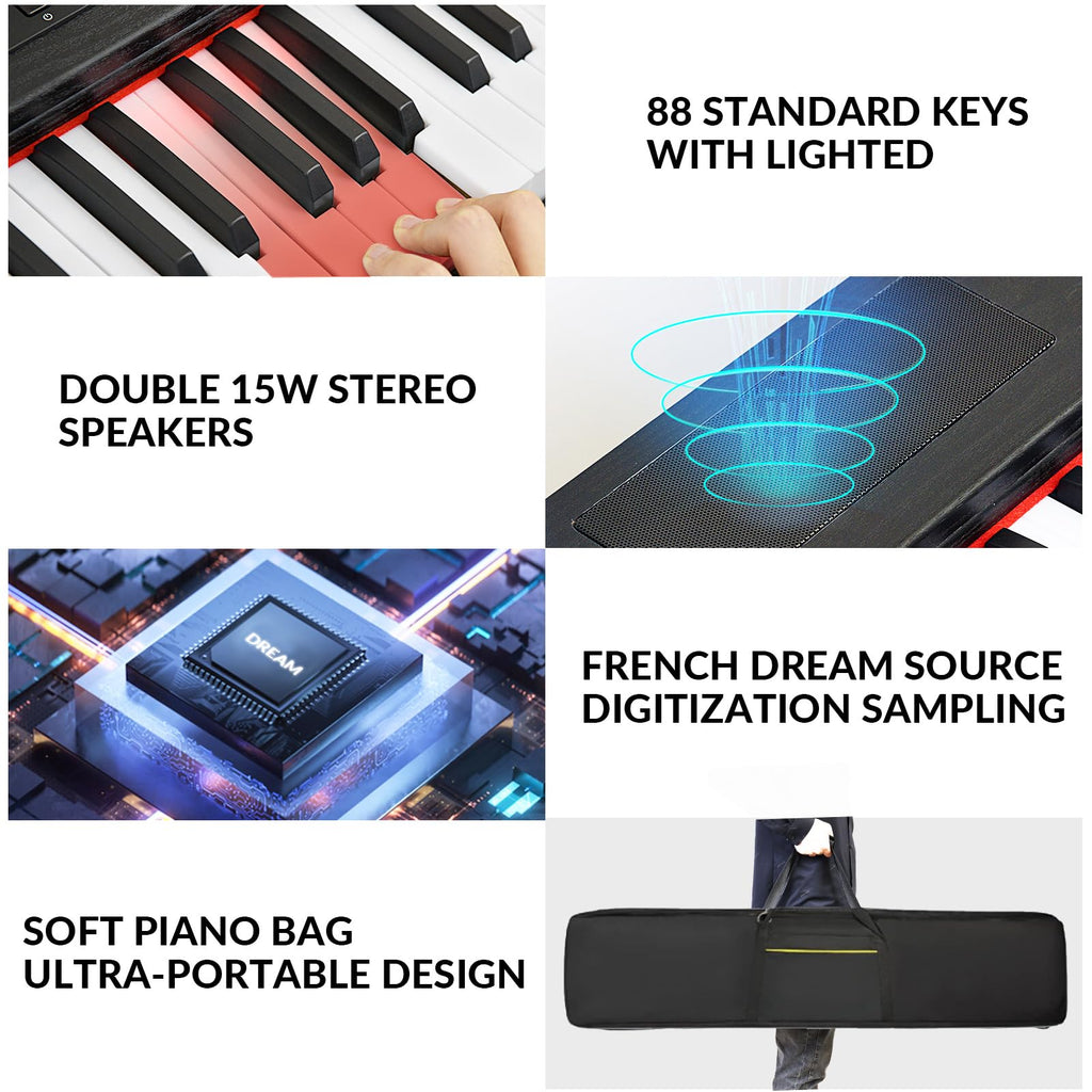 88 Key Semi Weighted Digital Piano with Stand Z65482