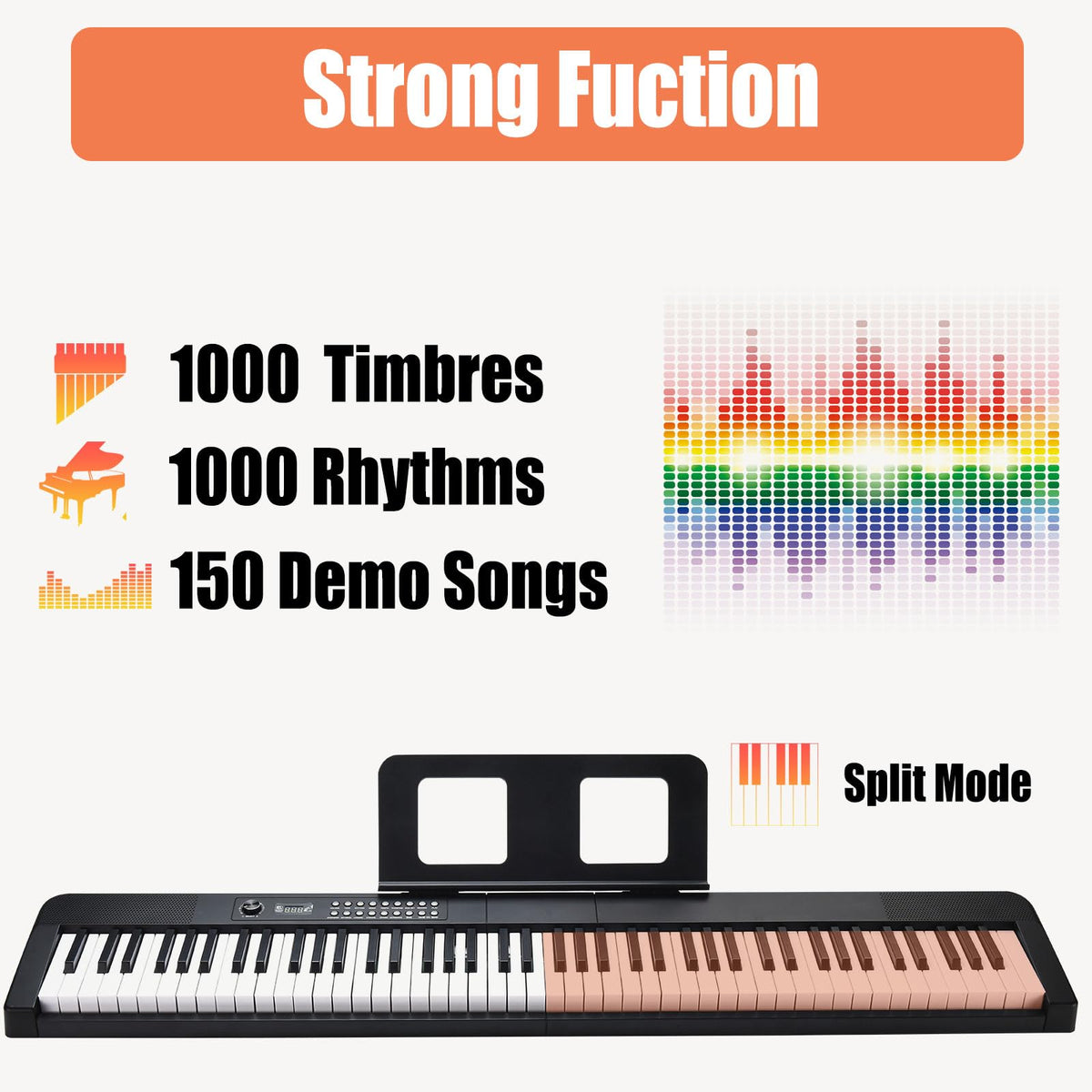 88 Key Electric Digital Piano with Semi Weighted Keys R94316