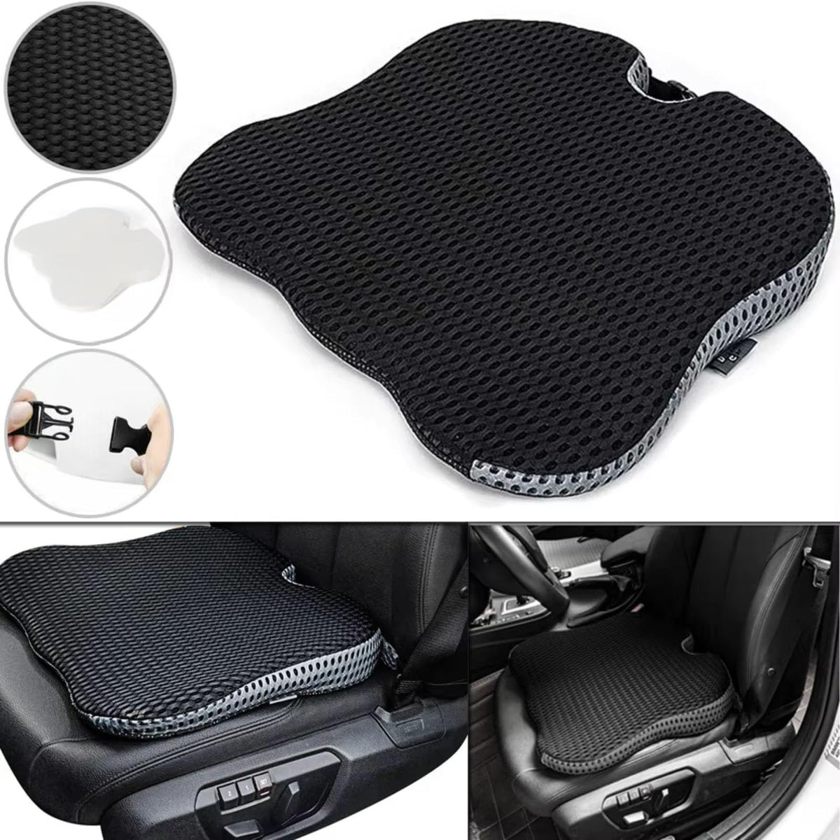 Grey Memory Foam Car Seat Booster Cushion I6810