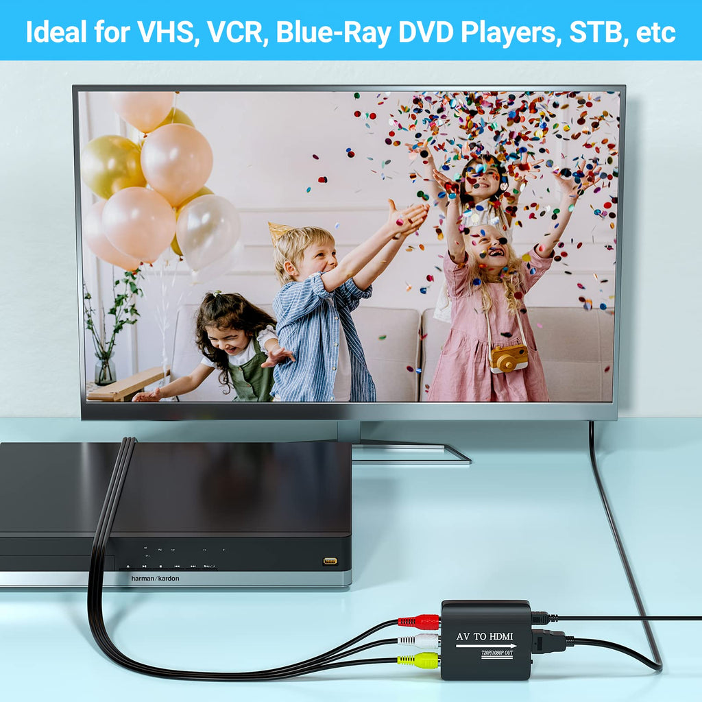 RCA to HDMI AV to HDMI Composite Converter with 3.3ft HDMI Cable R5201