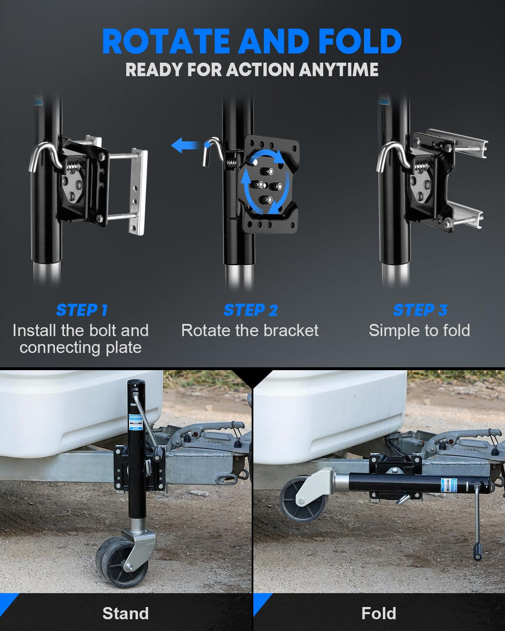 2000 lbs Dual Wheel Trailer Jack P726
