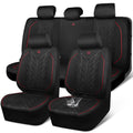 Waterproof Neoprene Car Seat Covers Full Set 5 Seats Black Red T486