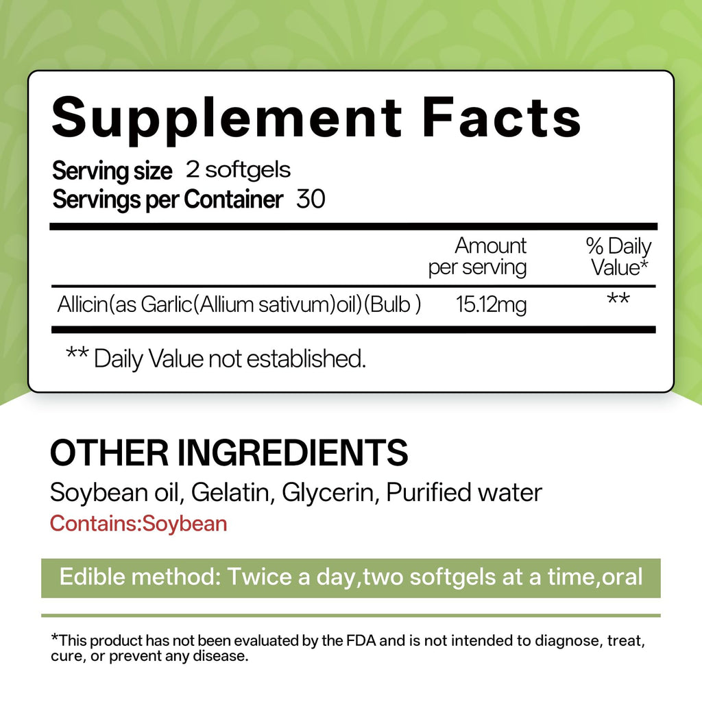 Odorless Garlic Oil Softgels, 60 Softgels C89672