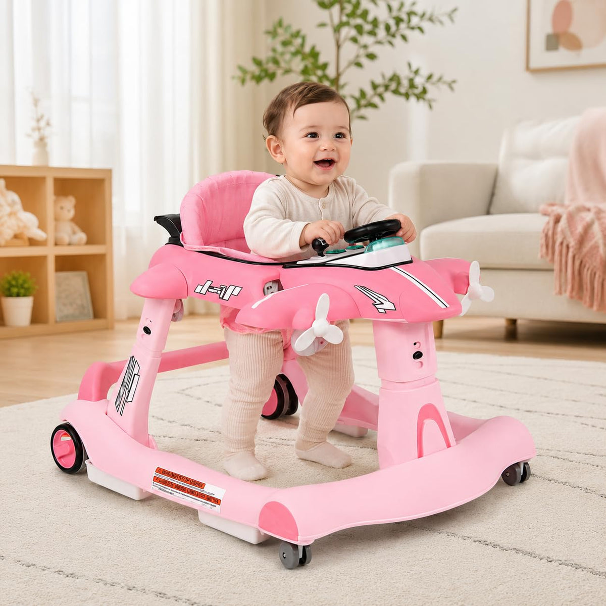 6 in 1 Foldable Baby Walker with Wheels H265671