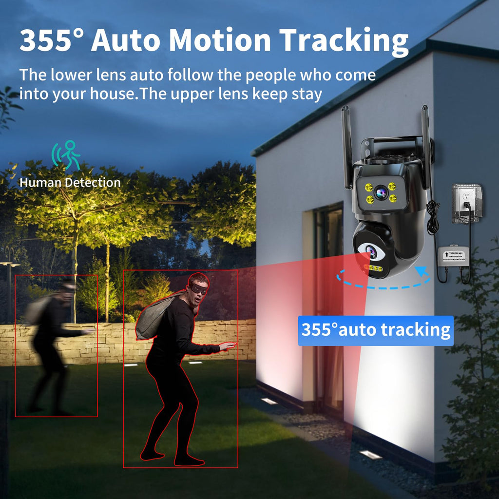 Dual Lens WiFi Security Camera Outdoor C829