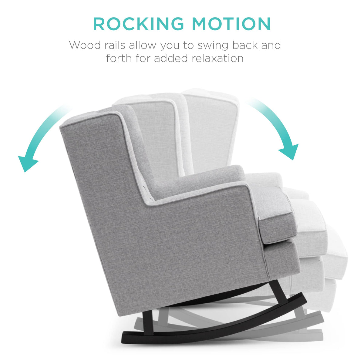 Gray Velvet Tufted Upholstered Rocking Accent Chair with Wood Frame R556484