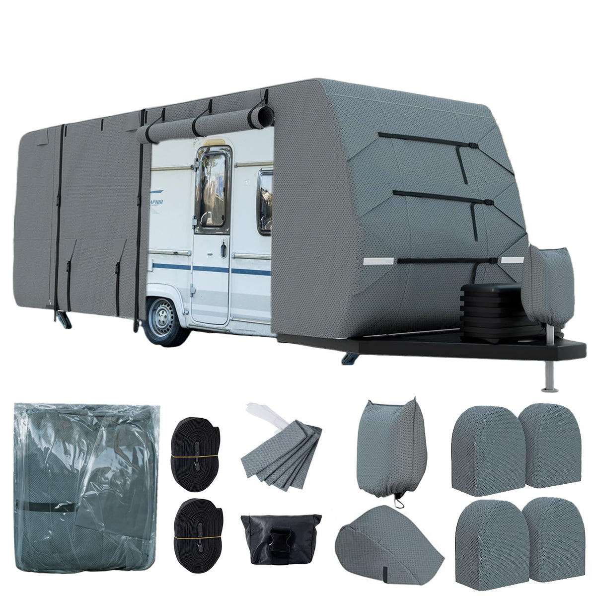 7 Layers Heavy Duty Travel Trailer RV Cover 16-18FT X7806