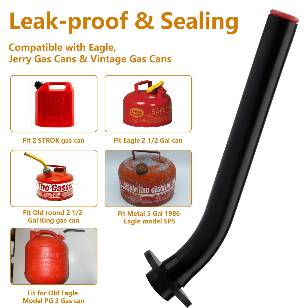 Gas Can Spout with Rubber Stopper H8754
