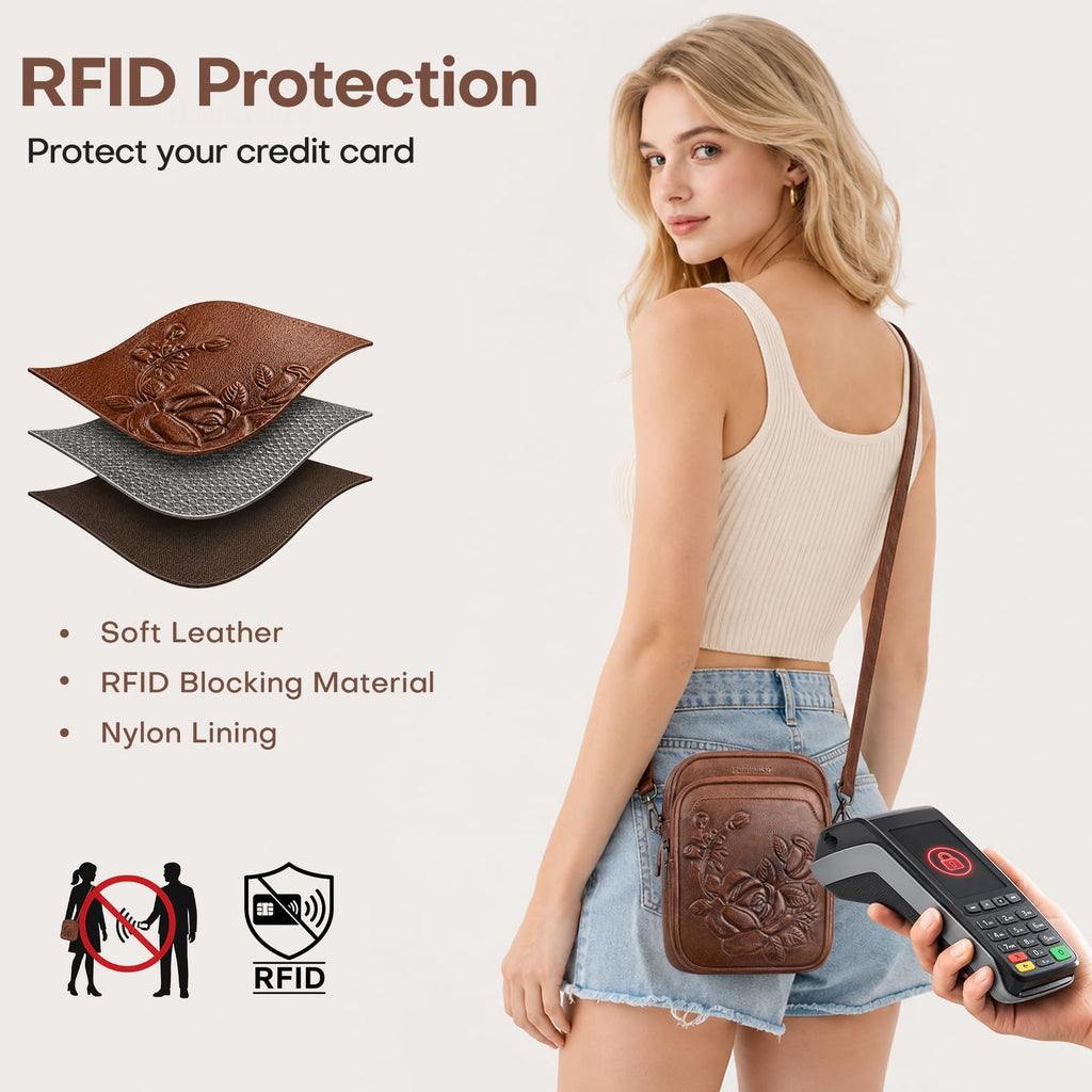 Small RFID Leather Crossbody Bag C114998