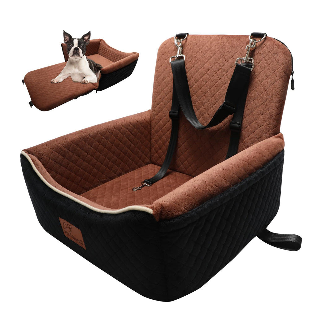 Dog Car Seat Bed 2 in 1 Memory Foam Removable Washable F3509