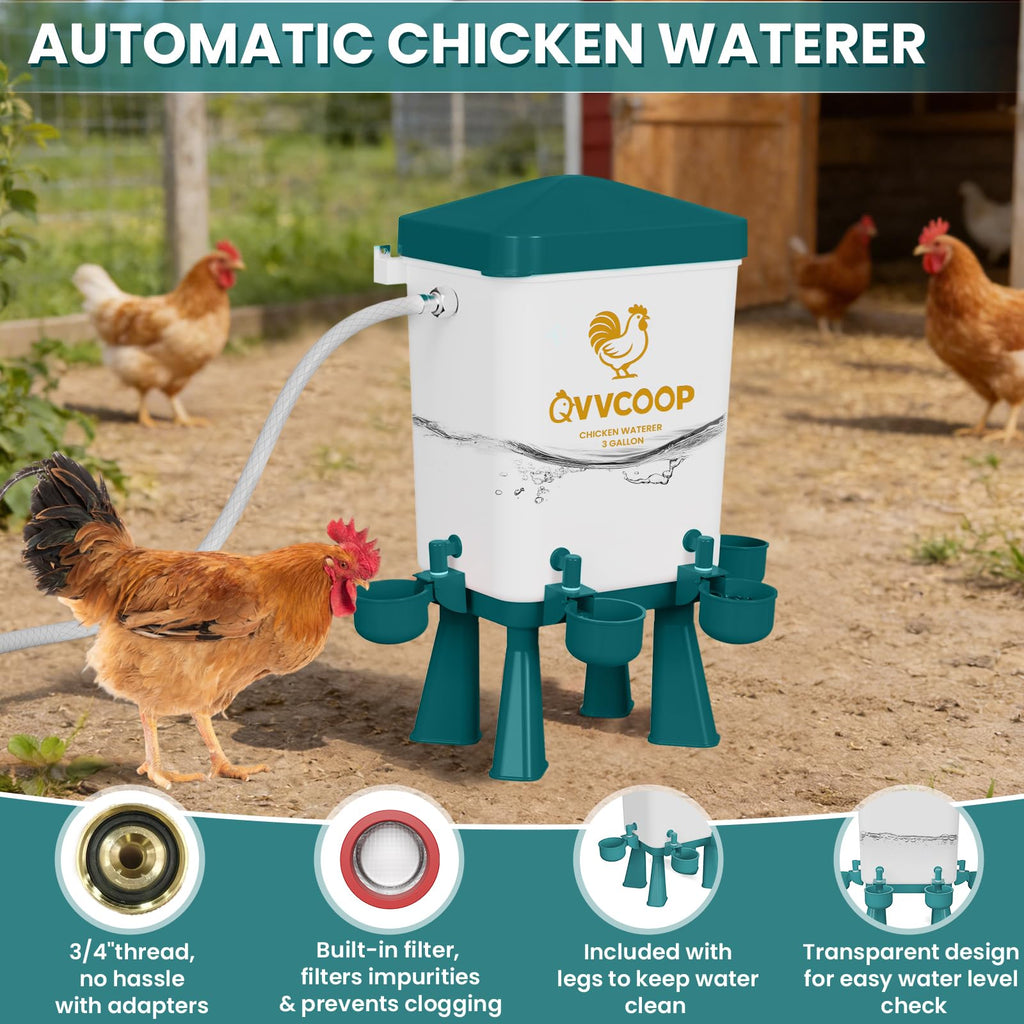 3 Gallon Automatic Chicken Waterer with Float Valve A948217