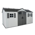 15x8 Ft Gray Resin Outdoor Storage Shed with Lockable Doors Z218