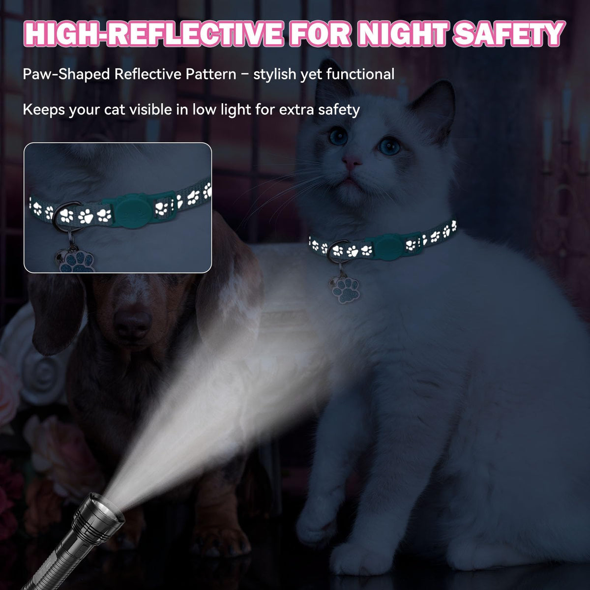 Breakaway Cat Collars with Bells 4PCS V498