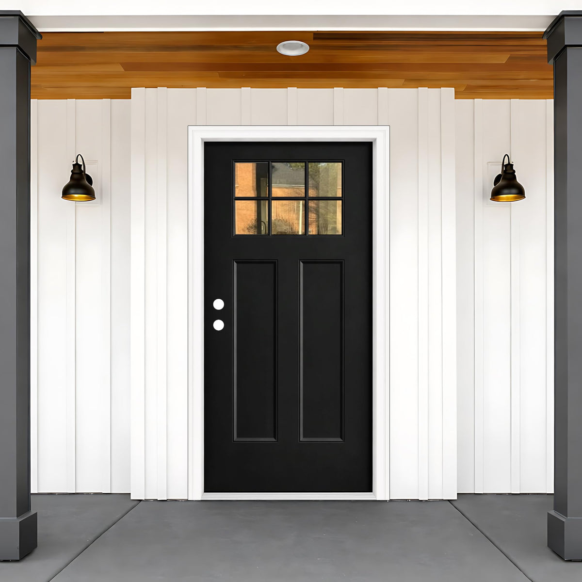 36 x 80 Black Fiberglass Entry Door U4274