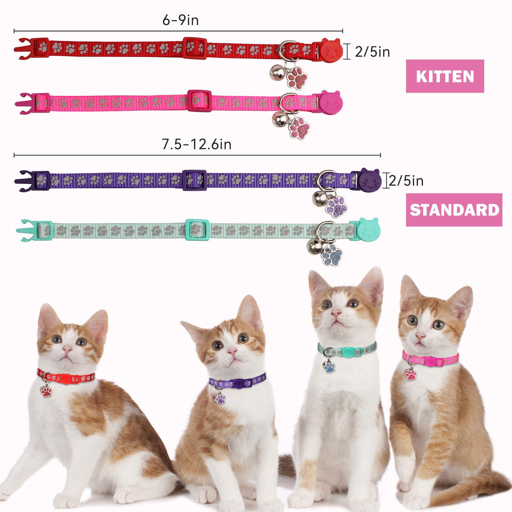 Breakaway Cat Collars with Bells 4PCS V498