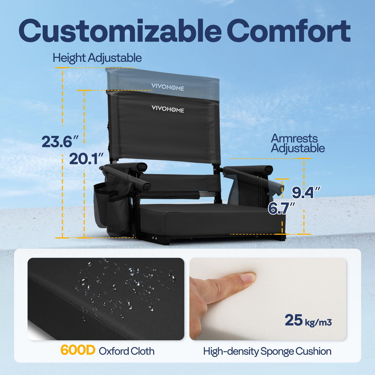Adjustable High Back Stadium Seats with Cushion X608387