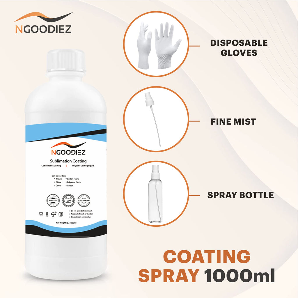 1000ml Quick Dry Washable Sublimation Spray + 250ml High Gloss Waterproof Coating Q390