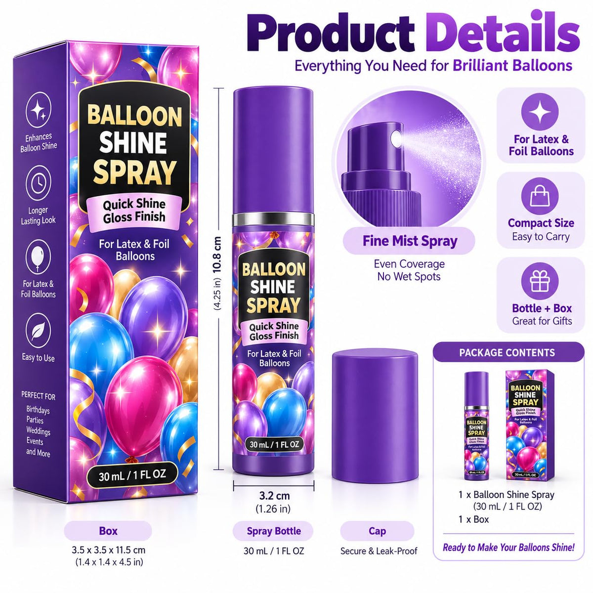 Balloon Shine Spray 3 Pack H980186