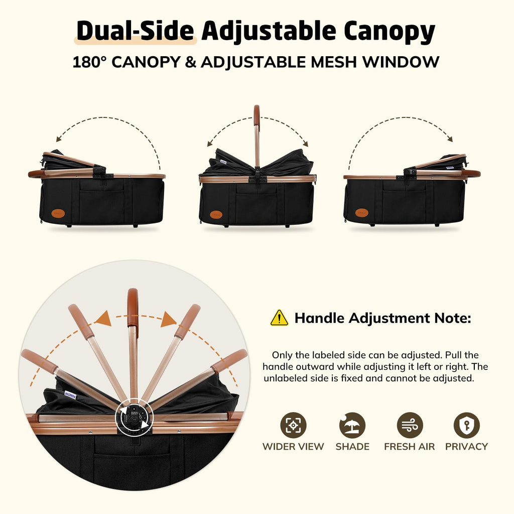 Black 3-in-1 Pet Stroller G832