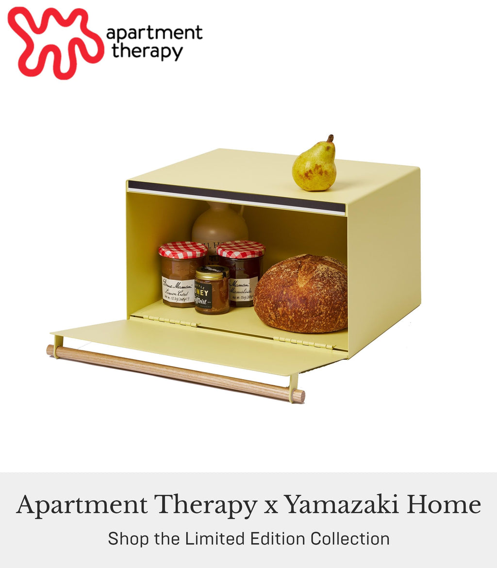 Large Yellow Steel Wood Bread Box G9534