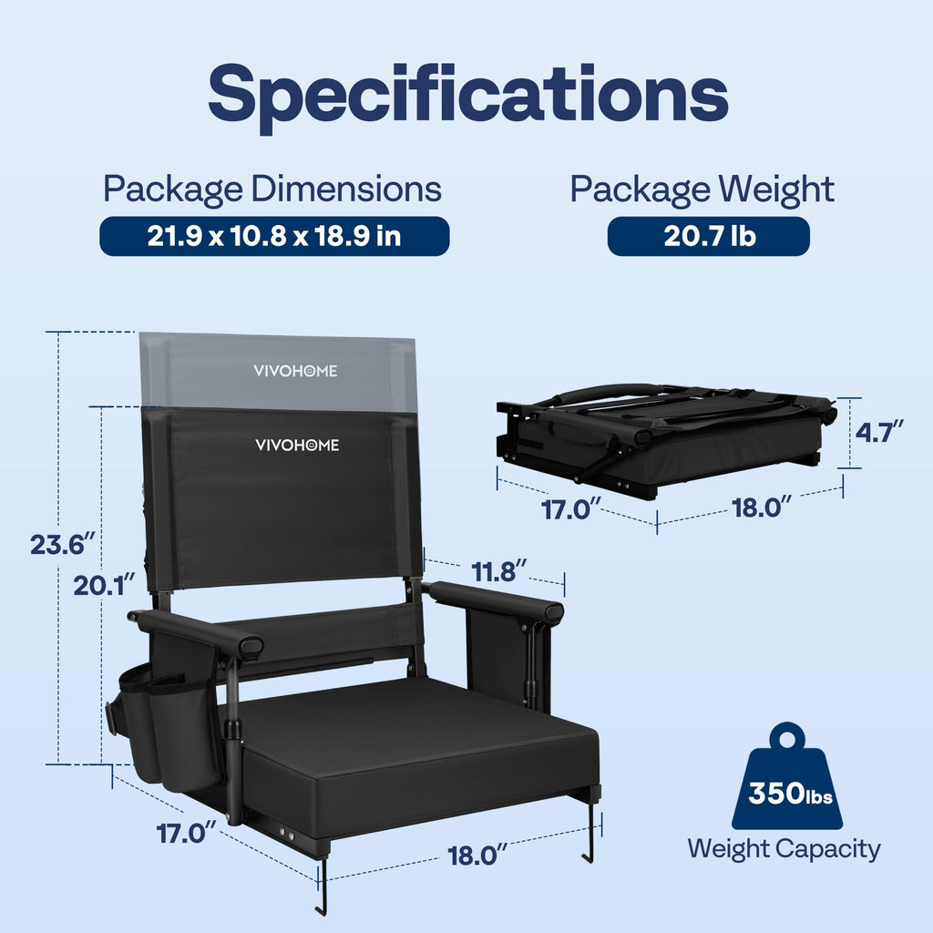 Adjustable High Back Stadium Seats with Cushion X608387