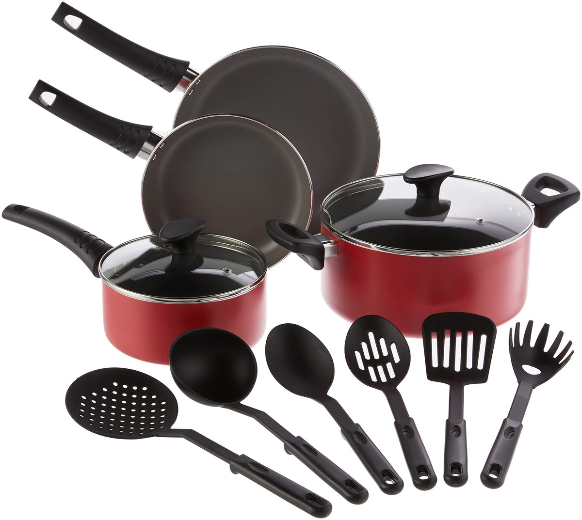 12 Piece Nonstick Red Cookware Set F348308