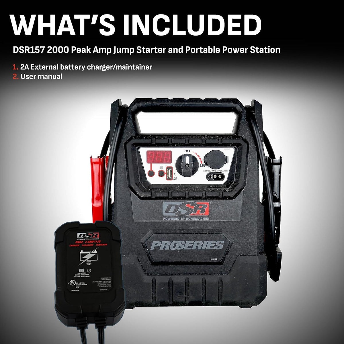12V 2000 Peak Amps Car Battery Jump Starter H62672
