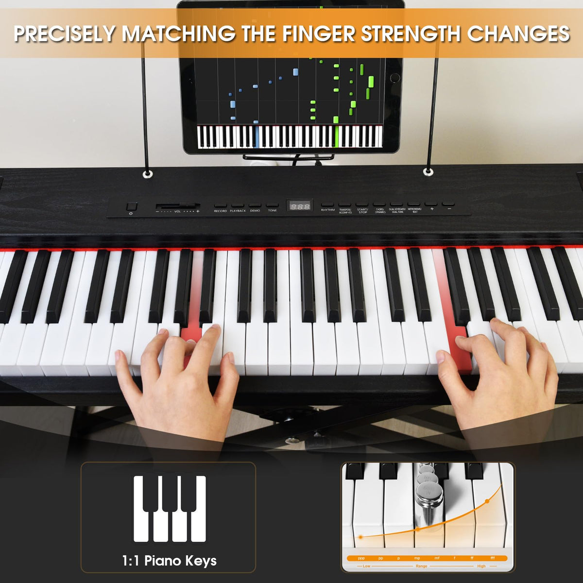 88 Key Semi Weighted Digital Piano with Stand Z65482