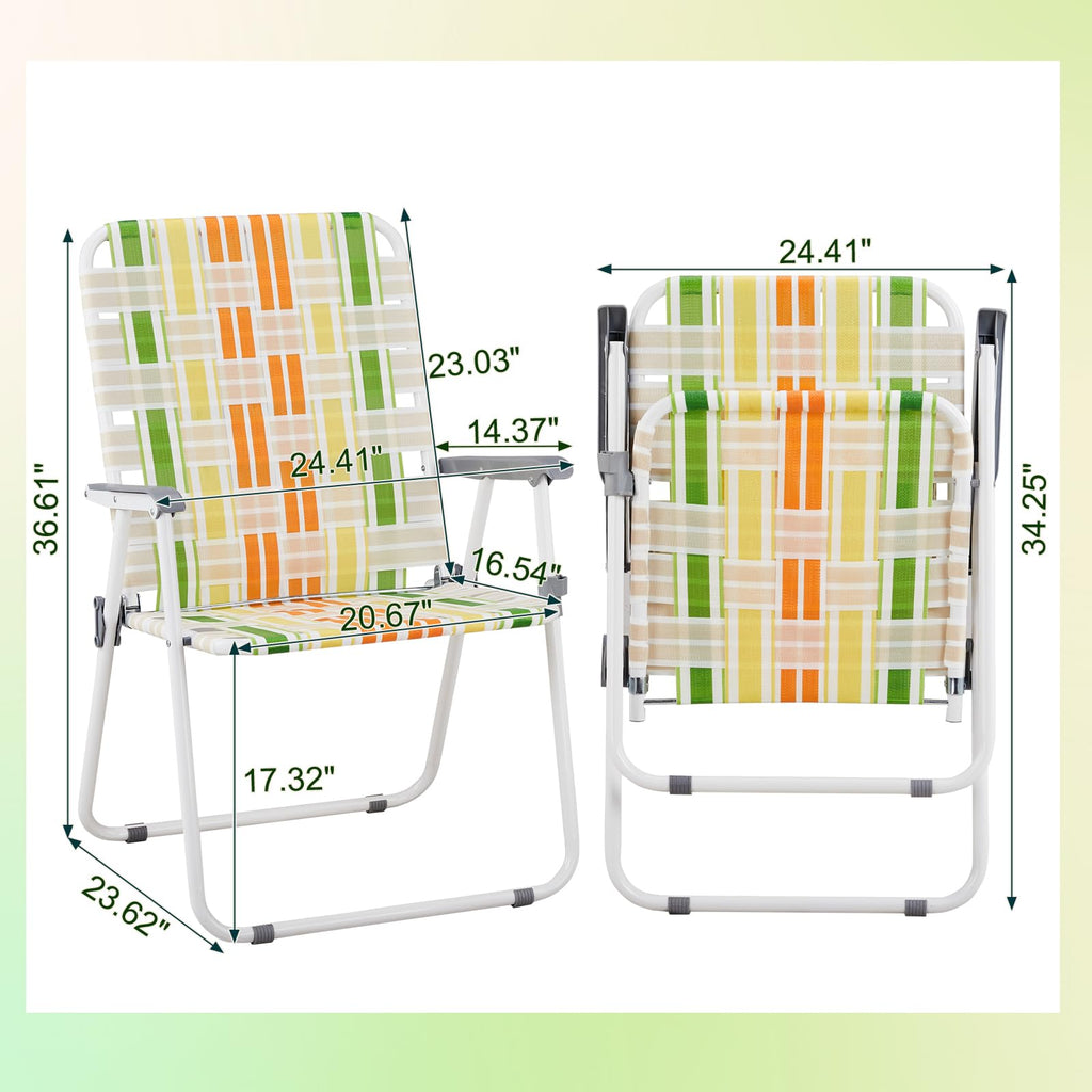 Folding Beach Chair Set of 2 Green K364
