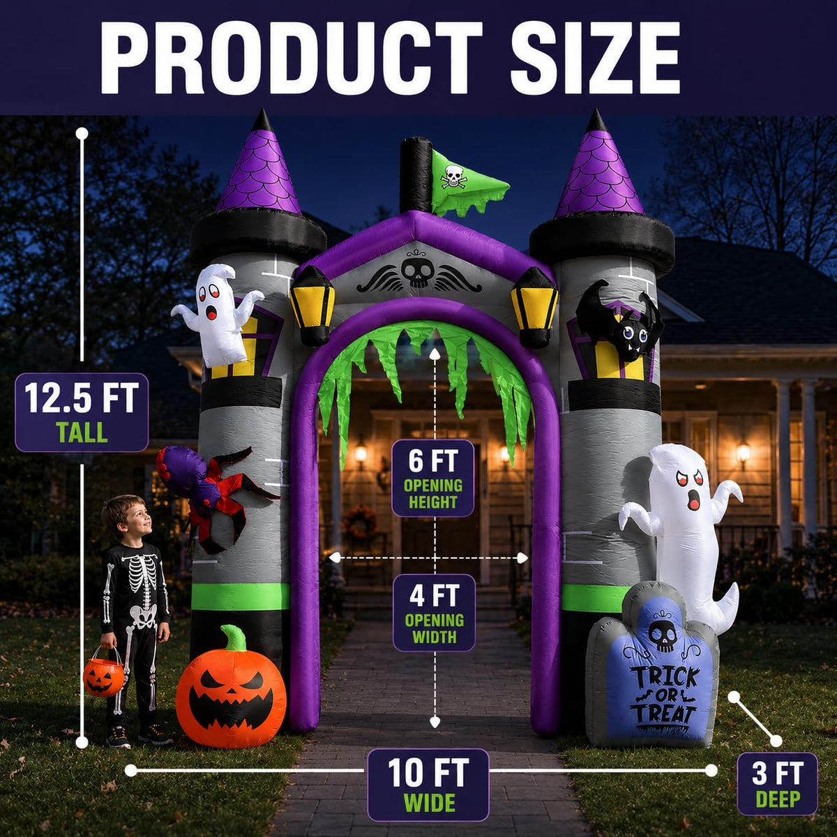 12.5 FT Inflatable Halloween Archway M5949