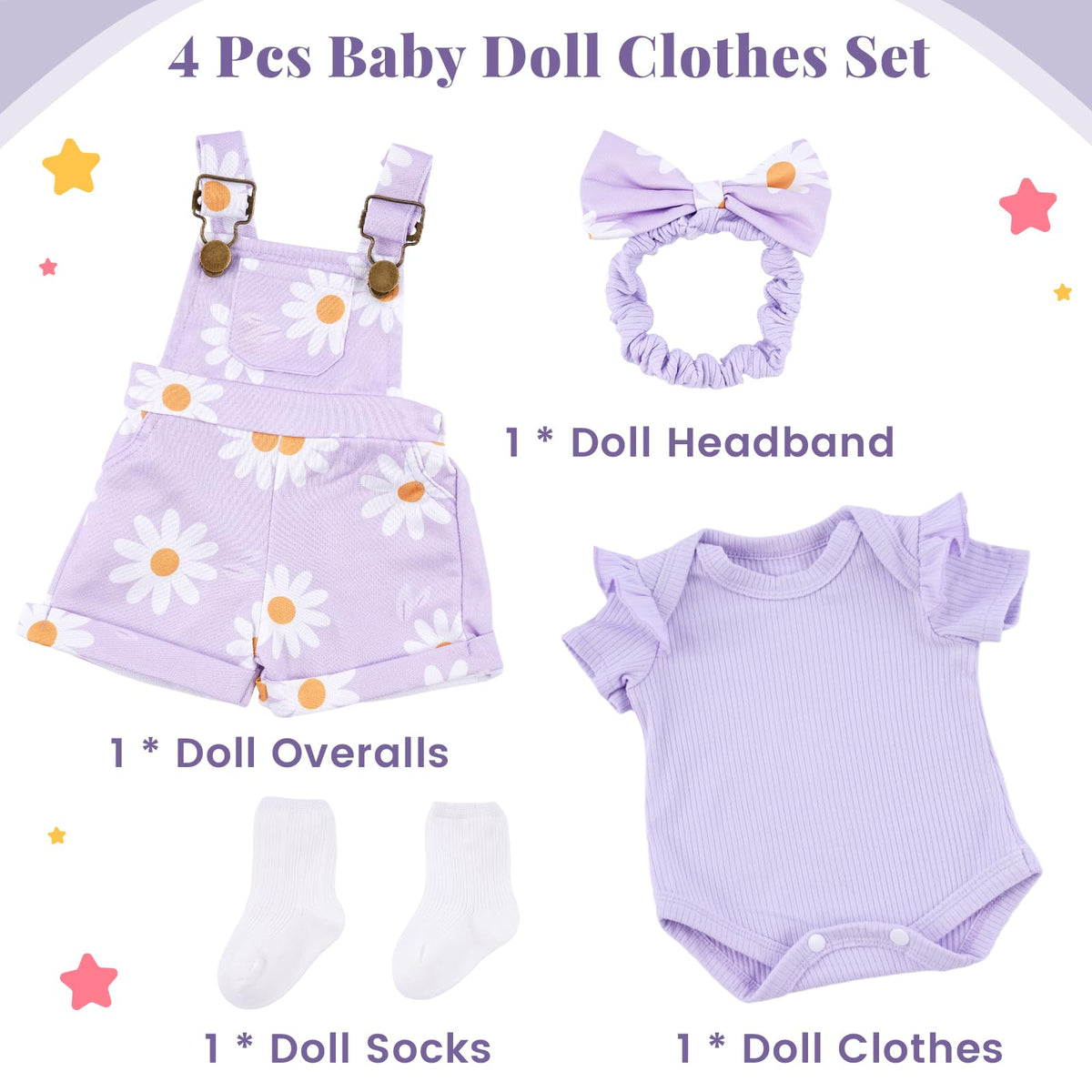 4 Pcs Baby Doll Clothes Set I998284
