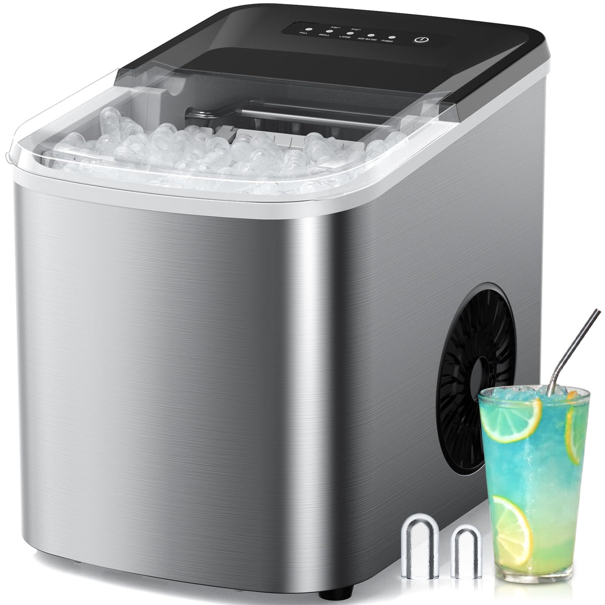 Countertop Ice Maker 38lbs Per Day 9 Ice Cubes in 3.5 Minutes Self-Cleaning Portable Ice Machine 2 Bullet Sizes P928243