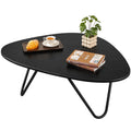 Black Wood Coffee Table with Metal Base V10161