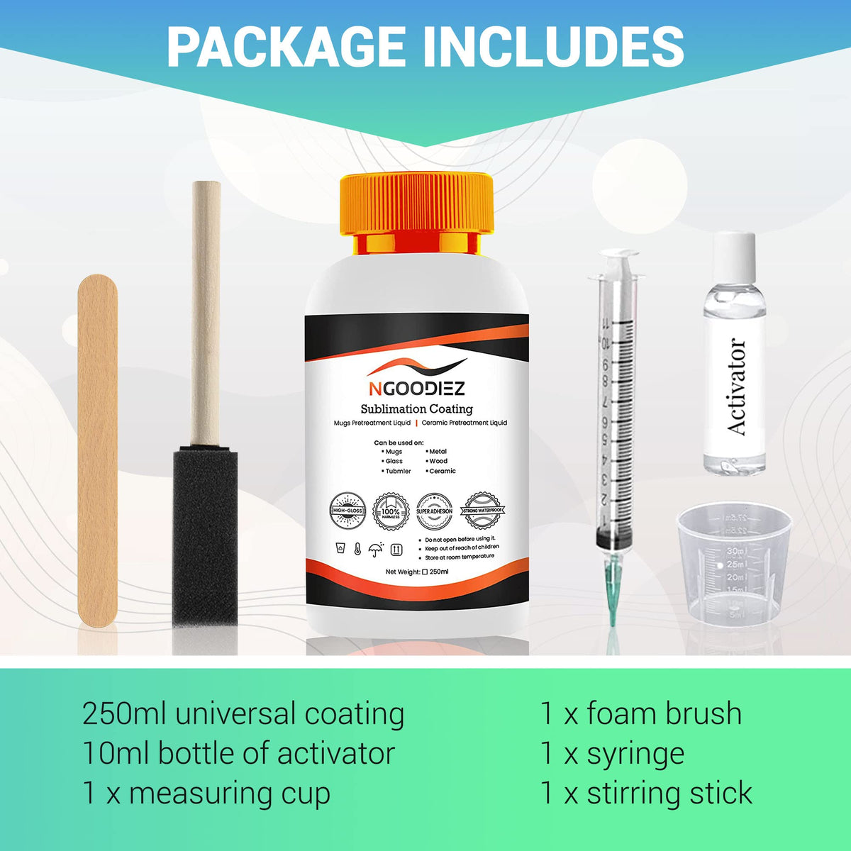 1000ml Quick Dry Washable Sublimation Spray + 250ml High Gloss Waterproof Coating Q390