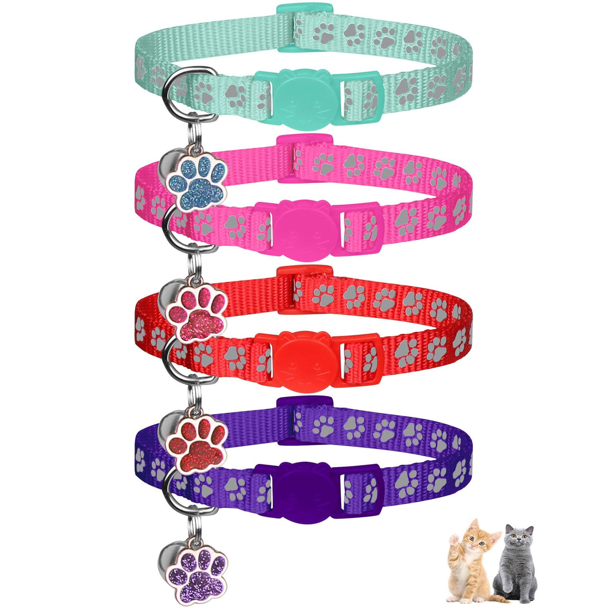Breakaway Cat Collars with Bells 4PCS V498