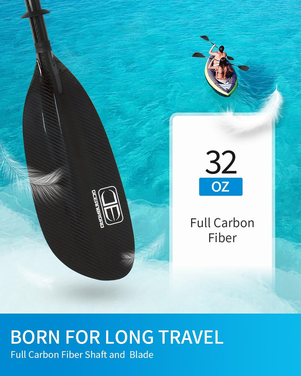 Full Carbon Fiber Adjustable Kayak Paddle Z715830