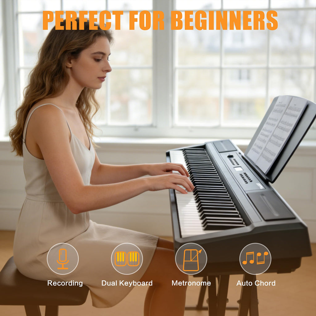 88 Key Weighted Hammer Action Digital Piano with Stand and 3 Pedal Unit F39725