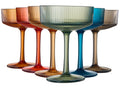Ribbed Acrylic Martini Glasses Set of 6 H901