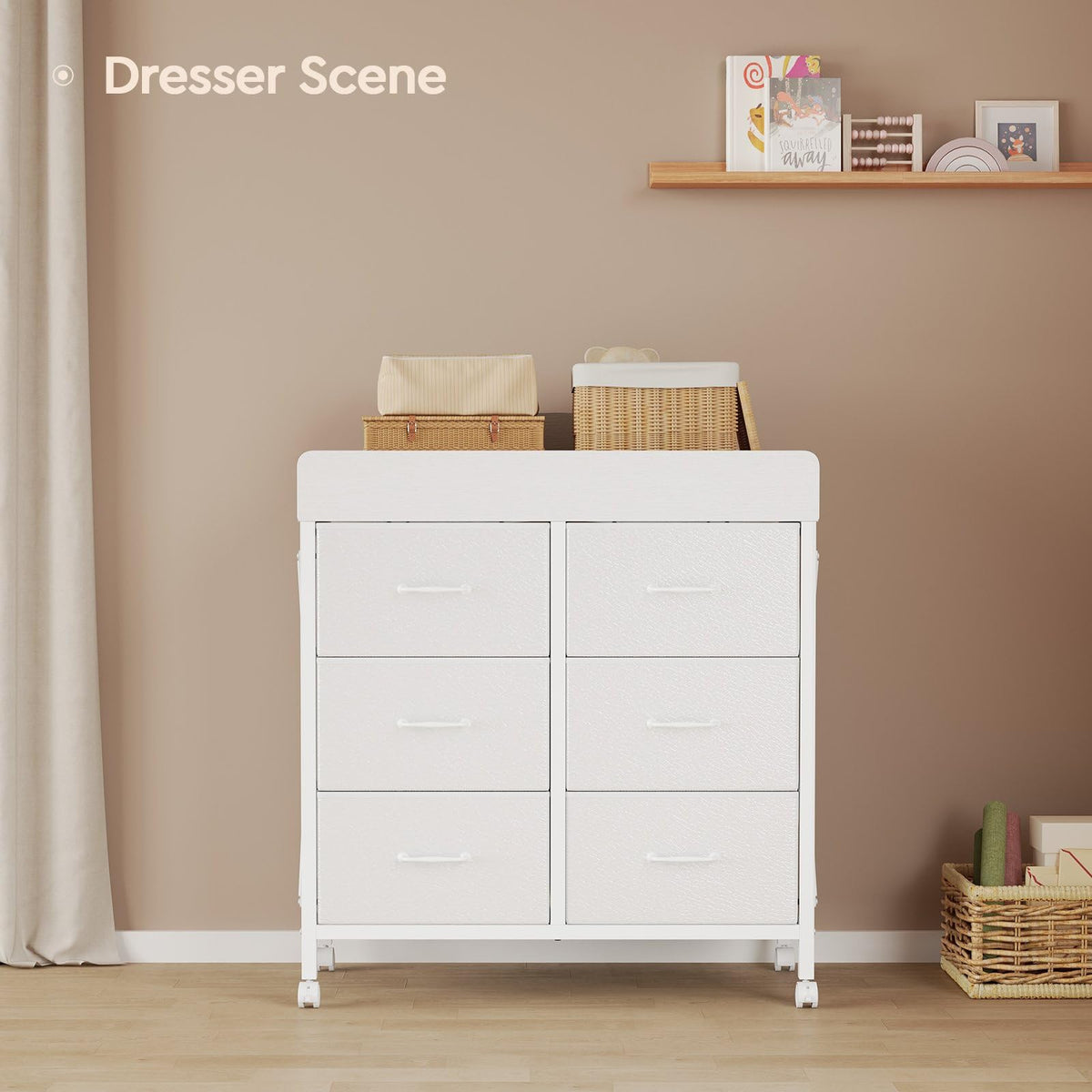 White 6 Drawer Changing Table Dresser O128688