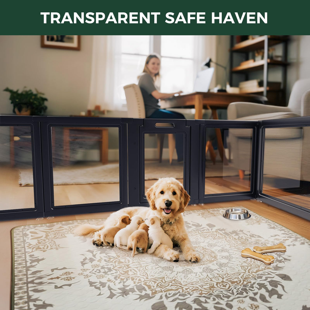 Clear Acrylic 24" H 16 Panels Dog Playpen M559
