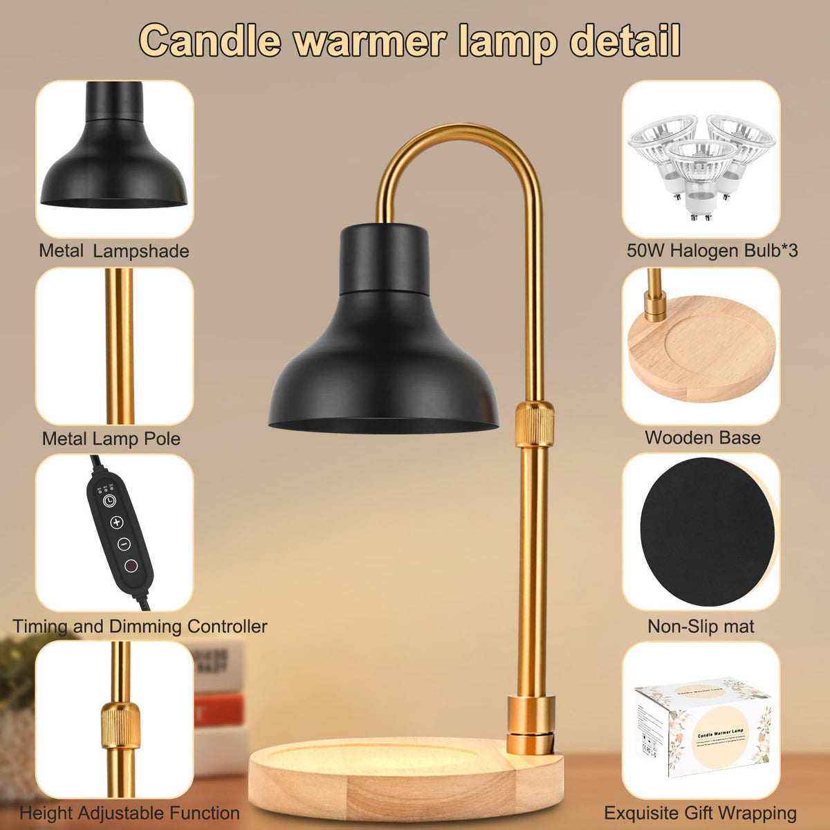 Candle Warmer Lamp with Timer & Dimmer W38985