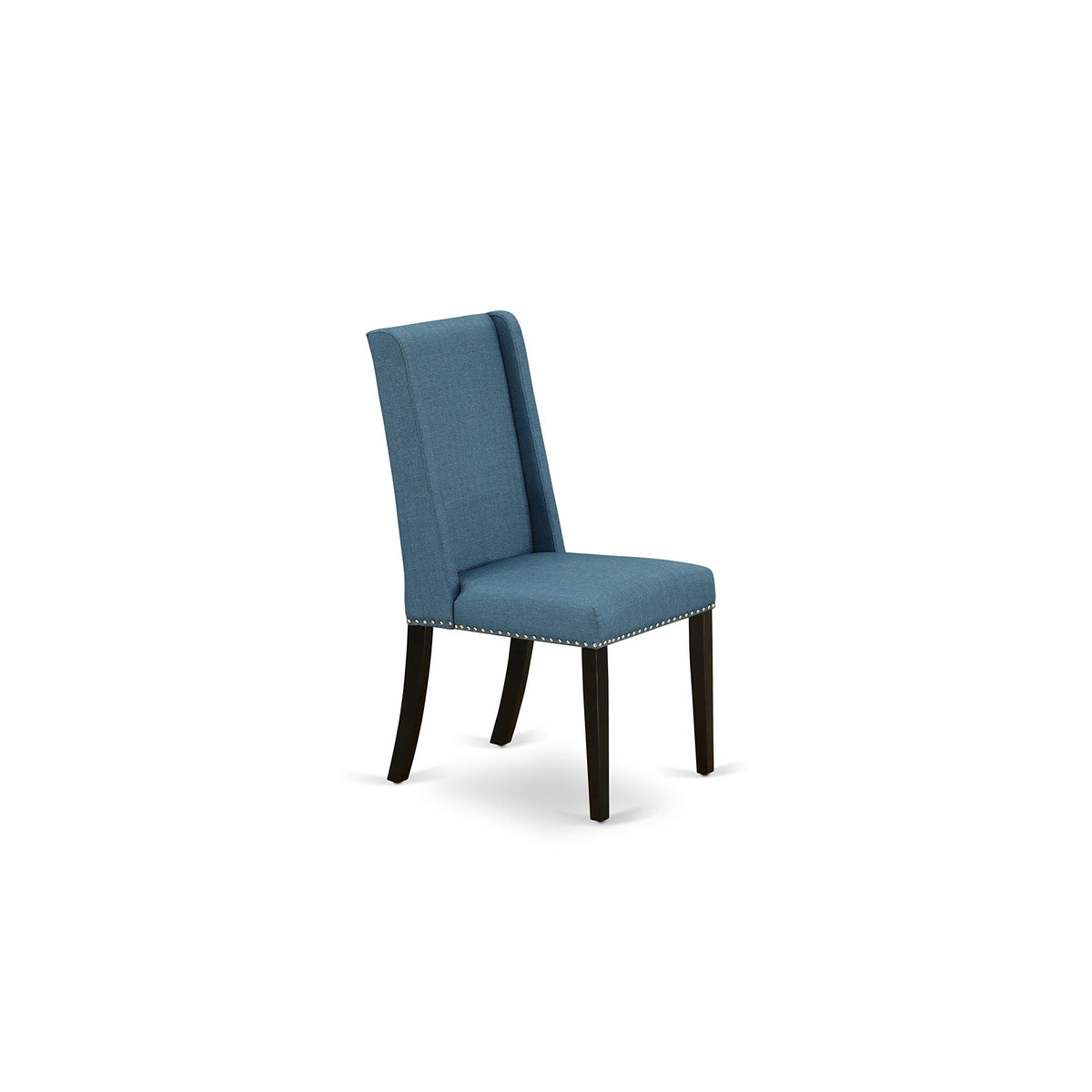 3 Piece Dining Table Set with 2 Blue Linen Fabric Chairs L573443