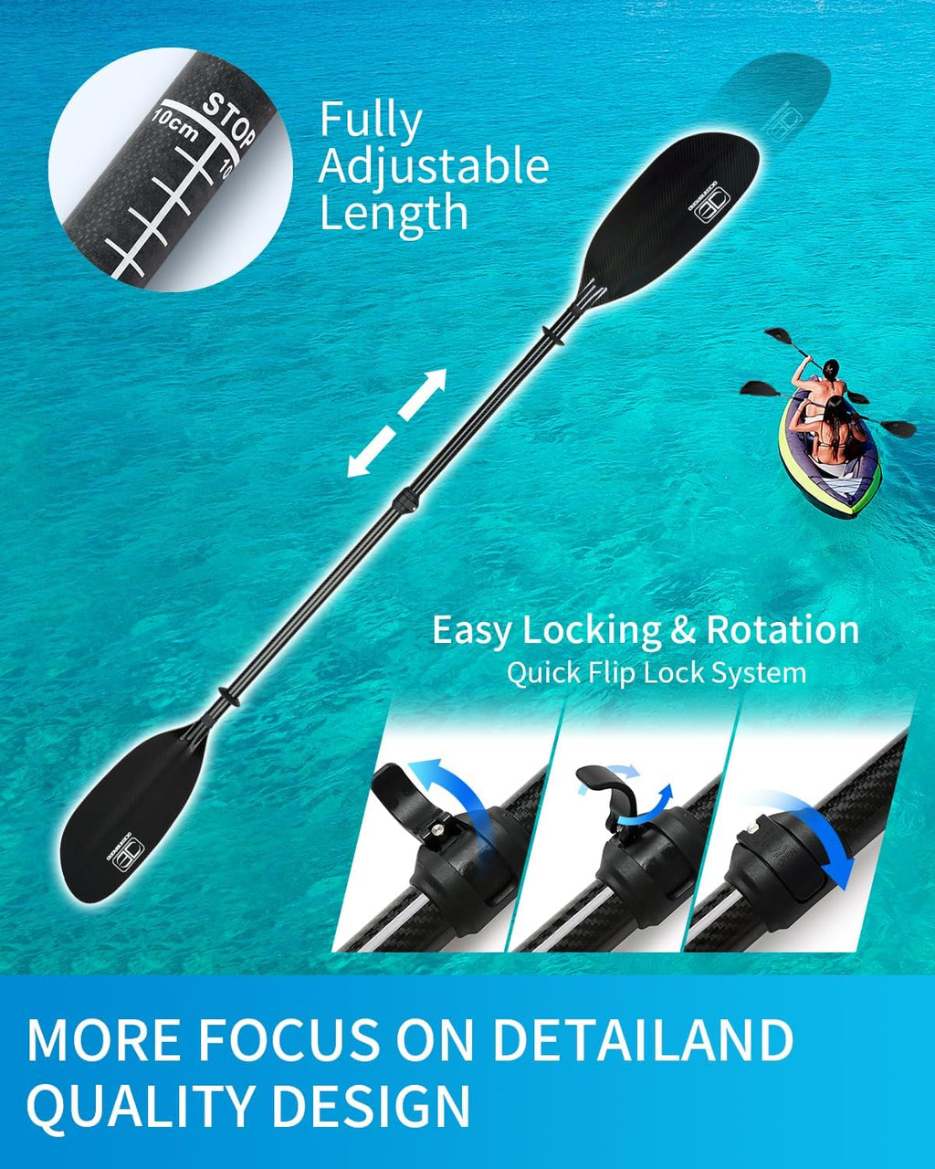 Full Carbon Fiber Adjustable Kayak Paddle Z715830