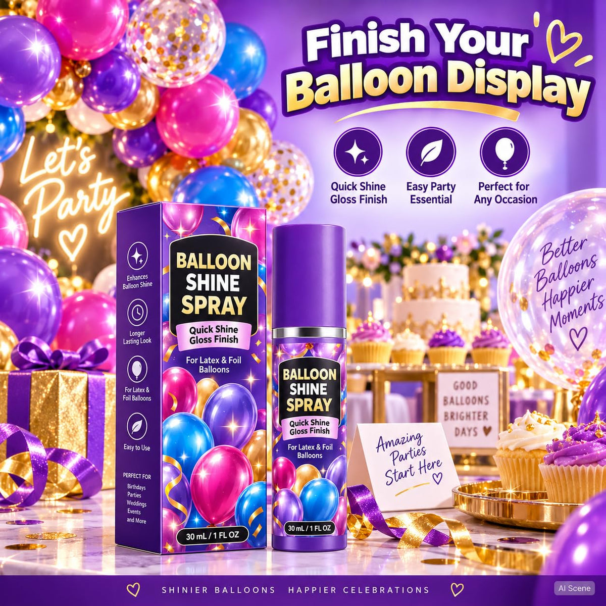 Balloon Shine Spray 3 Pack H980186